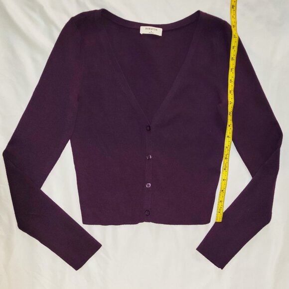 Purple Babaton Georgia Cardigan Sweater Women M Dewberry - Picture 6 of 7